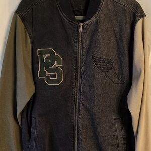 PacSun Kids Jean Jacket in Black and Tan